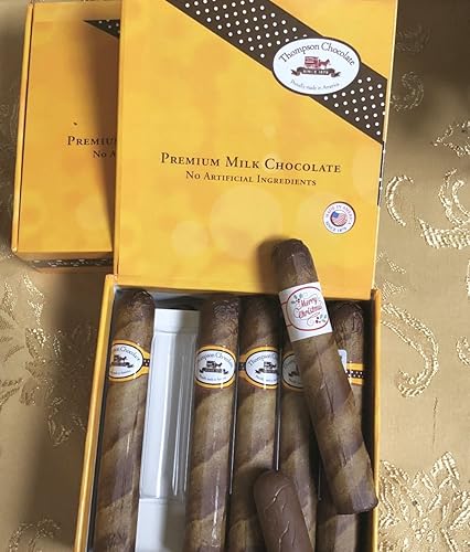 Christmas Chocolate Cigars in a Fancy Cigar - Box of 12 Royale Holidays Cigars