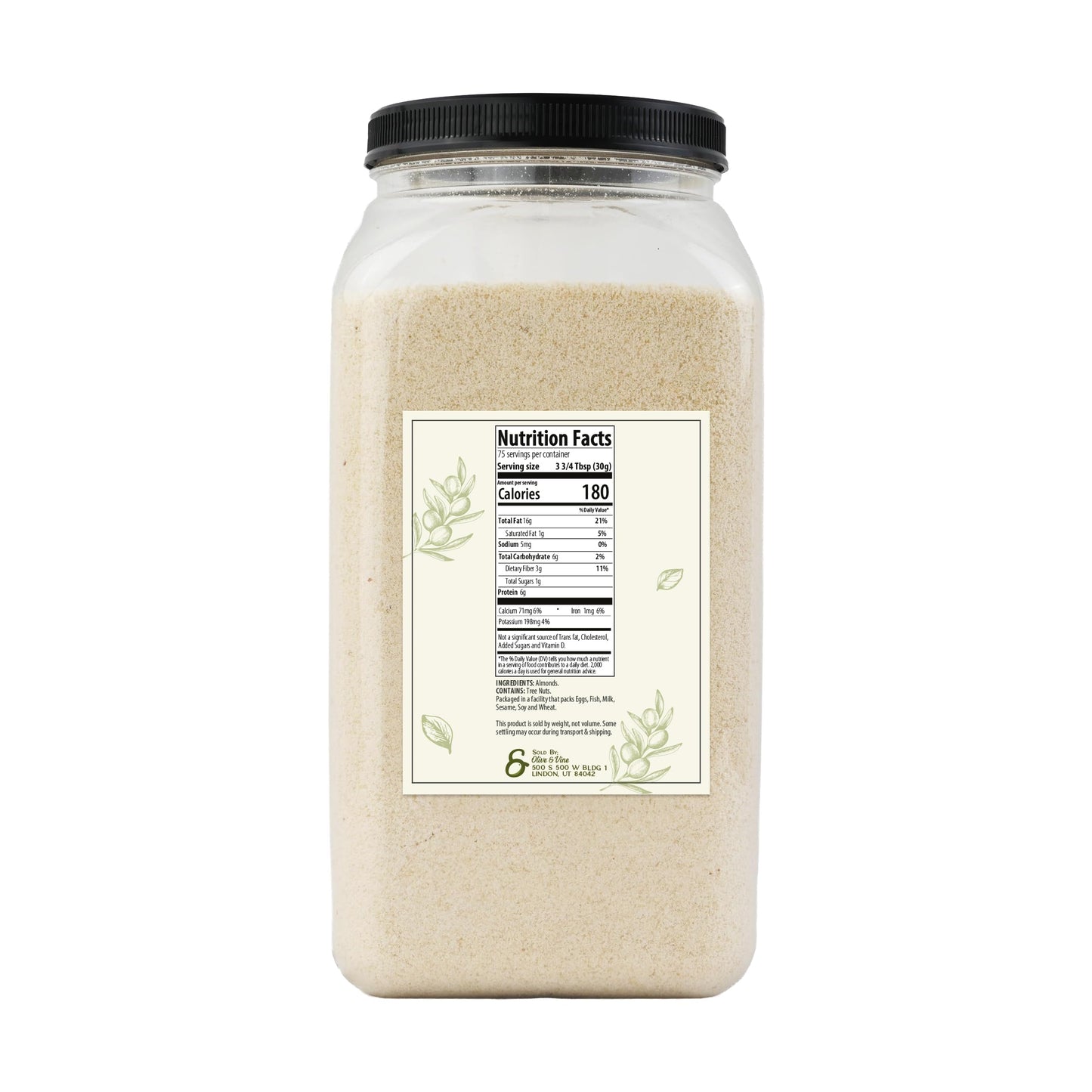 Olive & Vine Almond Flour, Nutty Flavor, For Baking & Cooking, Rich Tradition, Authentic Taste, For Global Recipes (5 Pound)