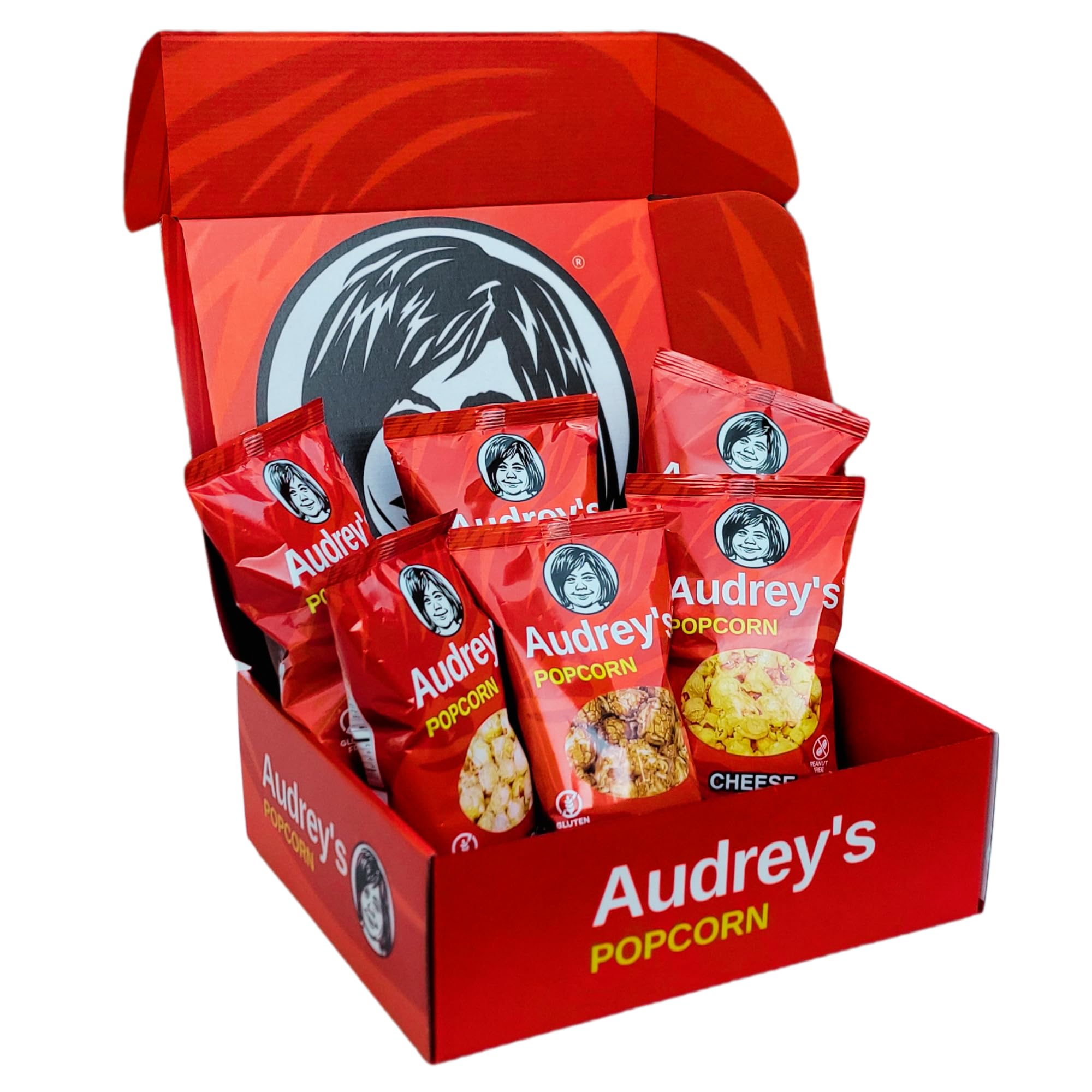 Audrey's Popcorn 6 Bag Variety Pack - (2 Caramel, 2 Kettle Corn, & 2 Cheddar Cheese) - Sweet & Savory Snack Box - Perfect for Gifts, Movie Night