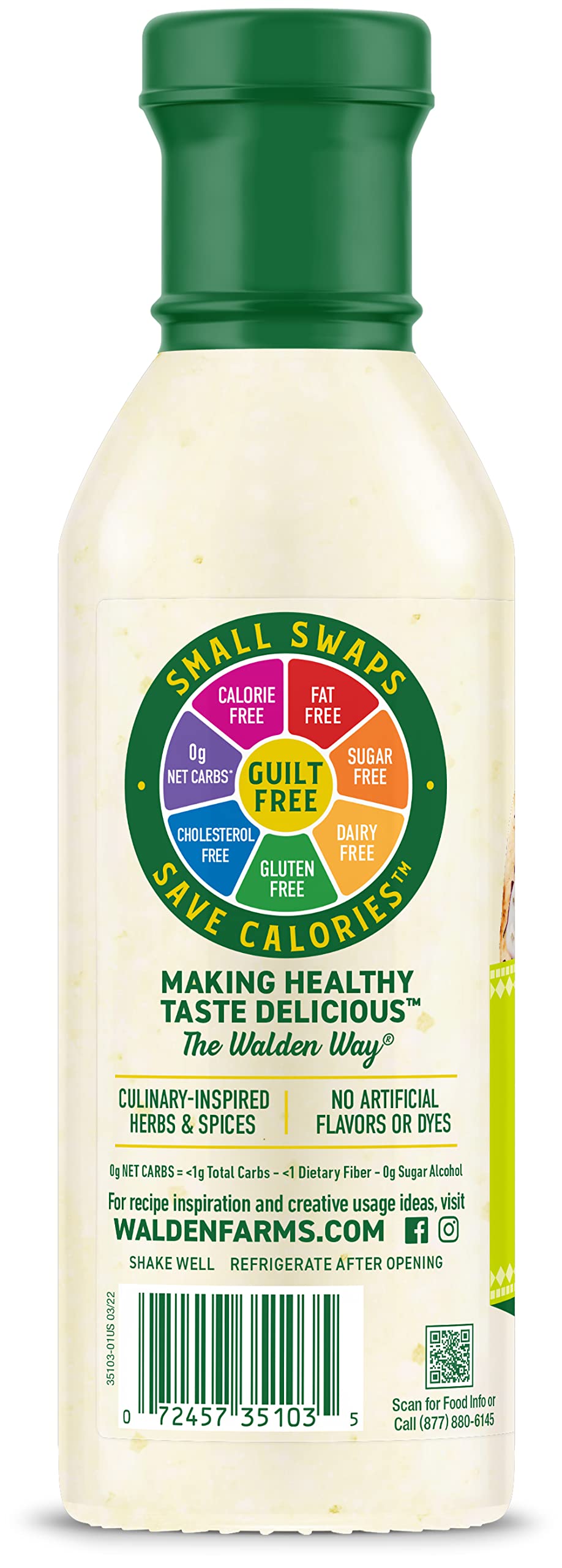 Walden Farms Street Taco Sauce Lime Crema - Calorie-Free, Gluten-Free, Low Carb, Keto-Friendly, Sugar-Free, Tangy Lime Crema Flavor - 12 oz Bottle