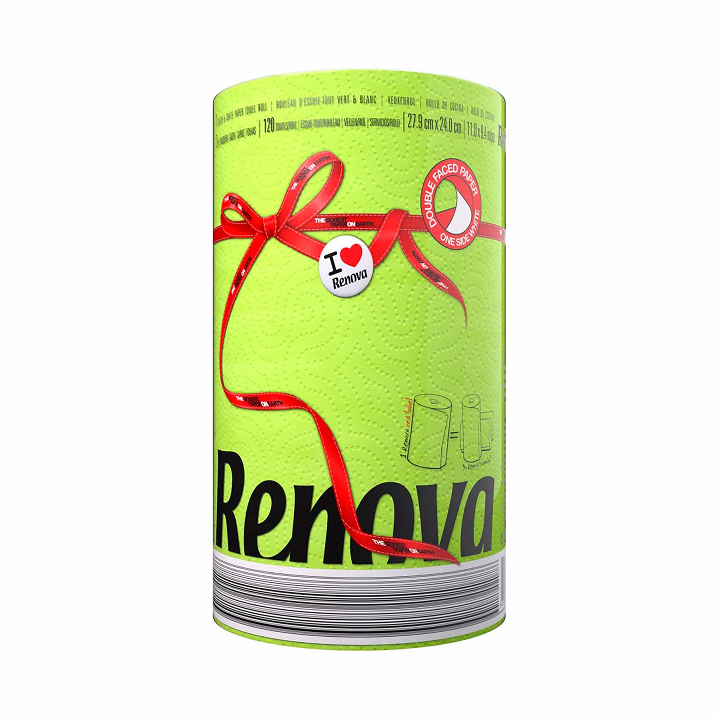 Renova Green Paper Towel Jumbo Roll 2 Ply 120 Highly Absorbent Sheets