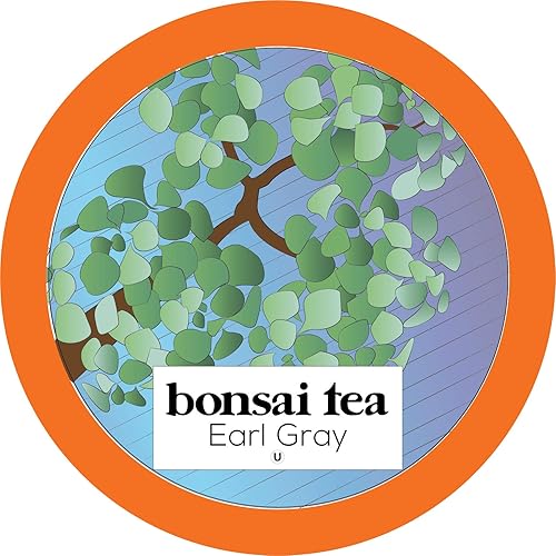 Bonsai Tea Co. Earl Grey Single Serve Tea Pods, Compatible with K Cup Brewers Including 2.0, Sweet and Floral Bergamot Flavor with Full-Bodied Black