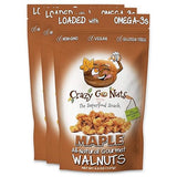 Crazy Go Nuts Walnuts Maple - Glazed Walnuts, Healthy Snacks, Vegan, Low Carb, Gluten Free, Superfood - Natural, Non-GMO, ALA, Omega 3 Fatty Acids
