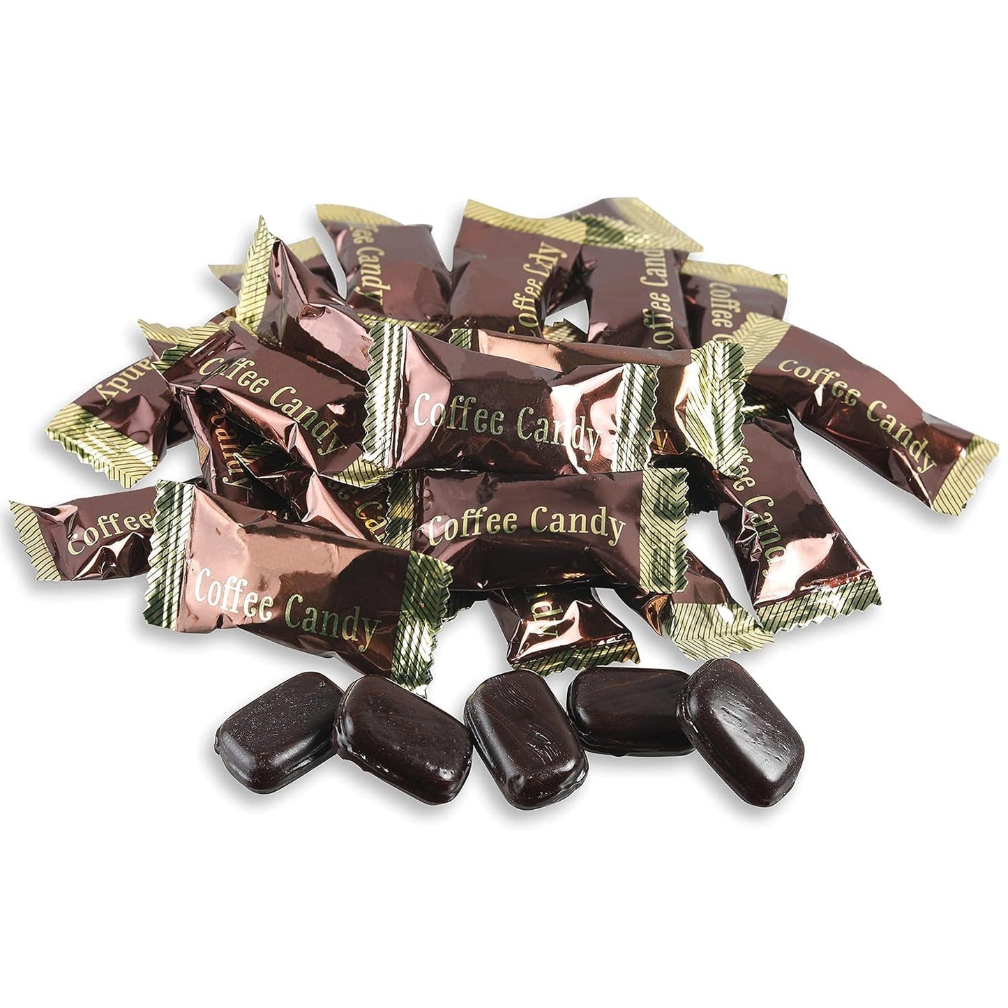 Dark Coffee Candy, Rich and Creamy Gourmet Hard Candy, Authentic Brazilian Coffee Flavor, Individually Wrapped, Resealable Bag, The Snackery (Coffee,2
