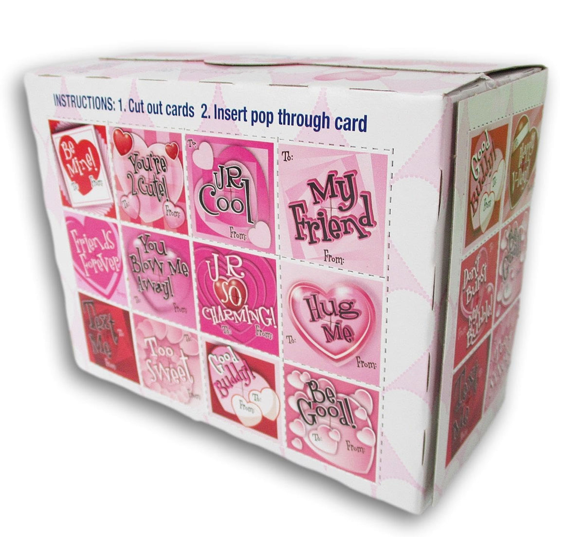 Candy Valentines - Blow Pop Valentine Friendship Exchange Box - 20 Pops and Cards - 11 oz