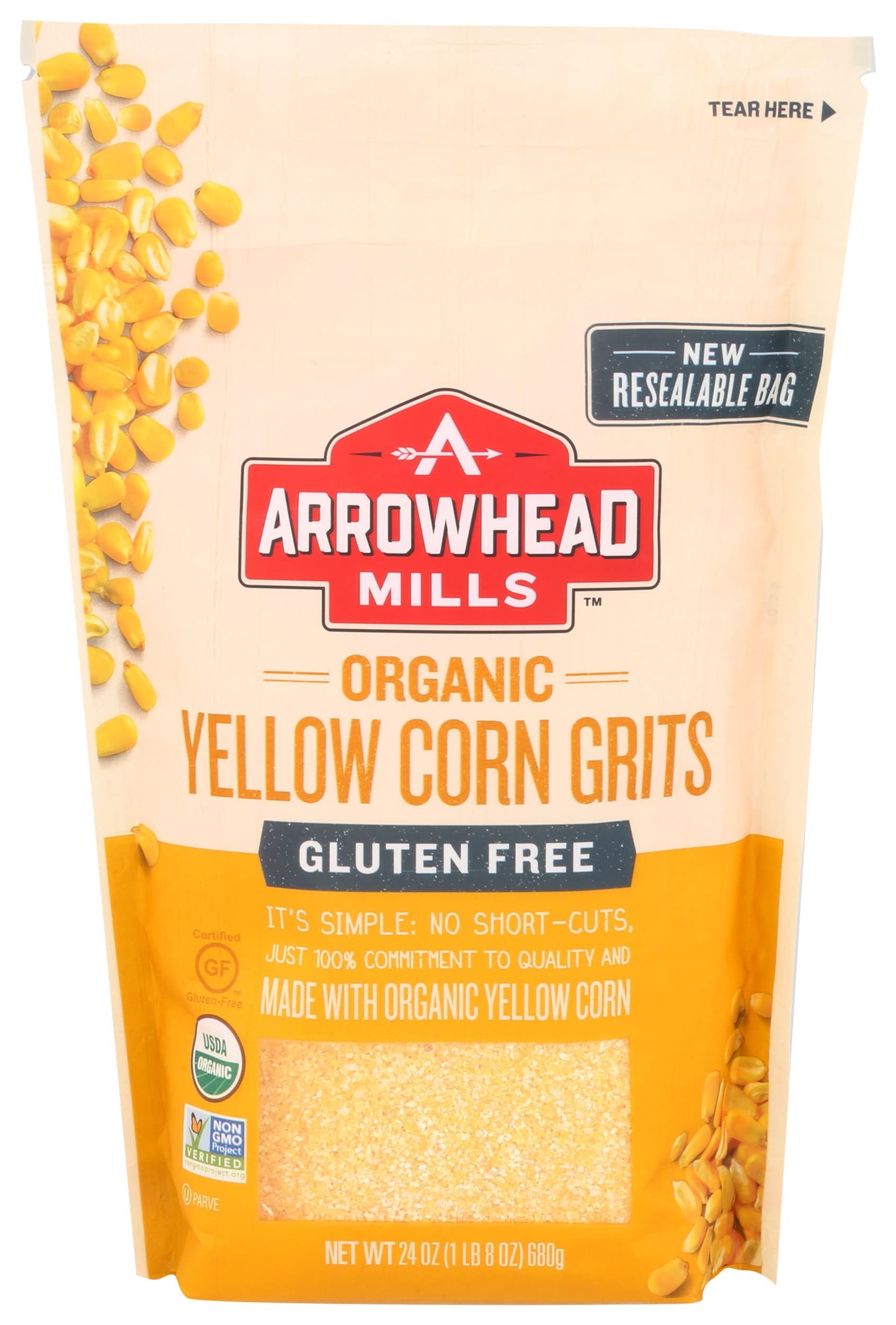 Arrowhead Mills Organic Yellow Corn Grits, 24 OZ