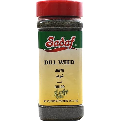 Sadaf Dill Weed 4 oz. - Dried Dill Weed - Dill Seasoning and Spice for Fish, Salads and Soups - Dry Dill Herb for pickling - Natural, Vegan, Kosher
