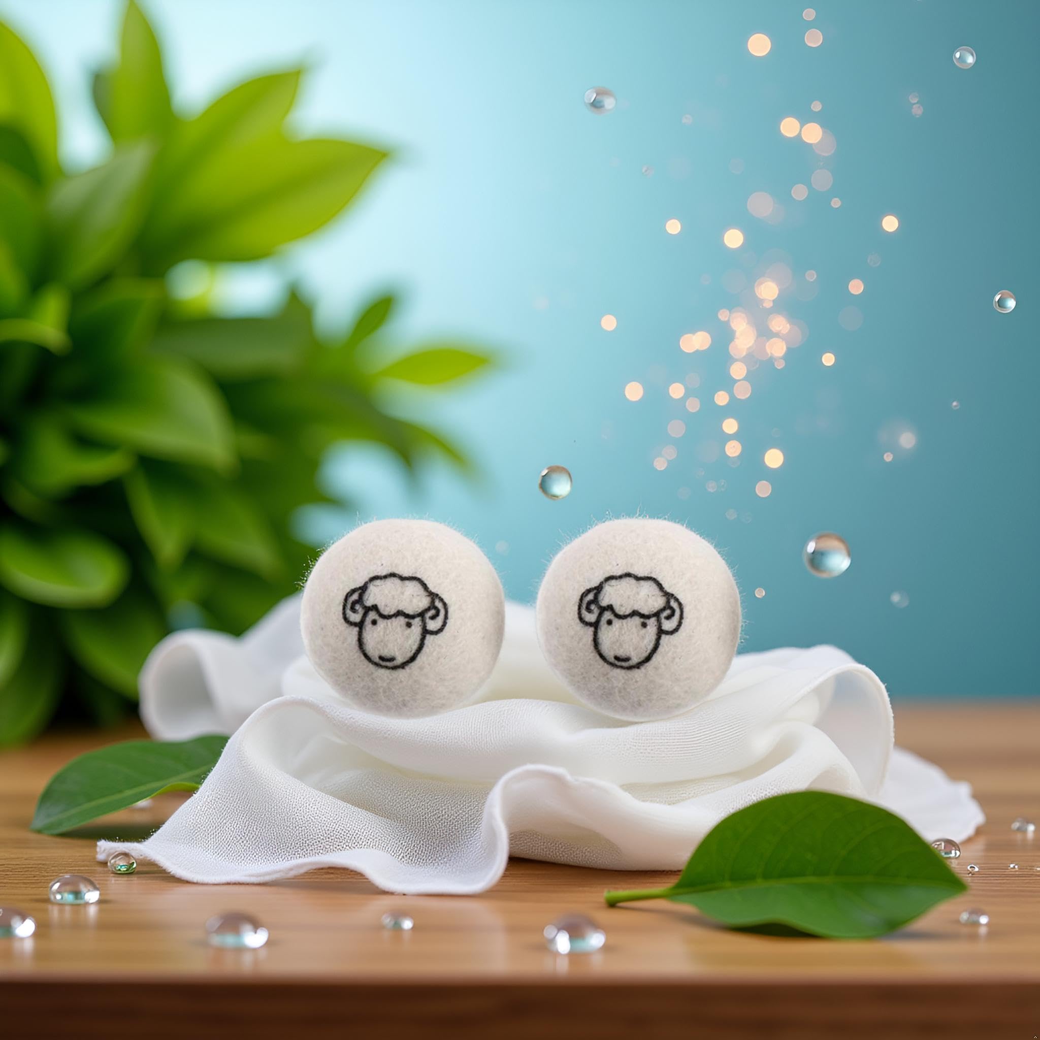 2 Pcs Wool Dryer Balls, Reusable Laundry Balls Softener Washing Fleece Dry Kit Anti-Static Reduce Wrinkles and Save Time Drying Ball,Laundry House
