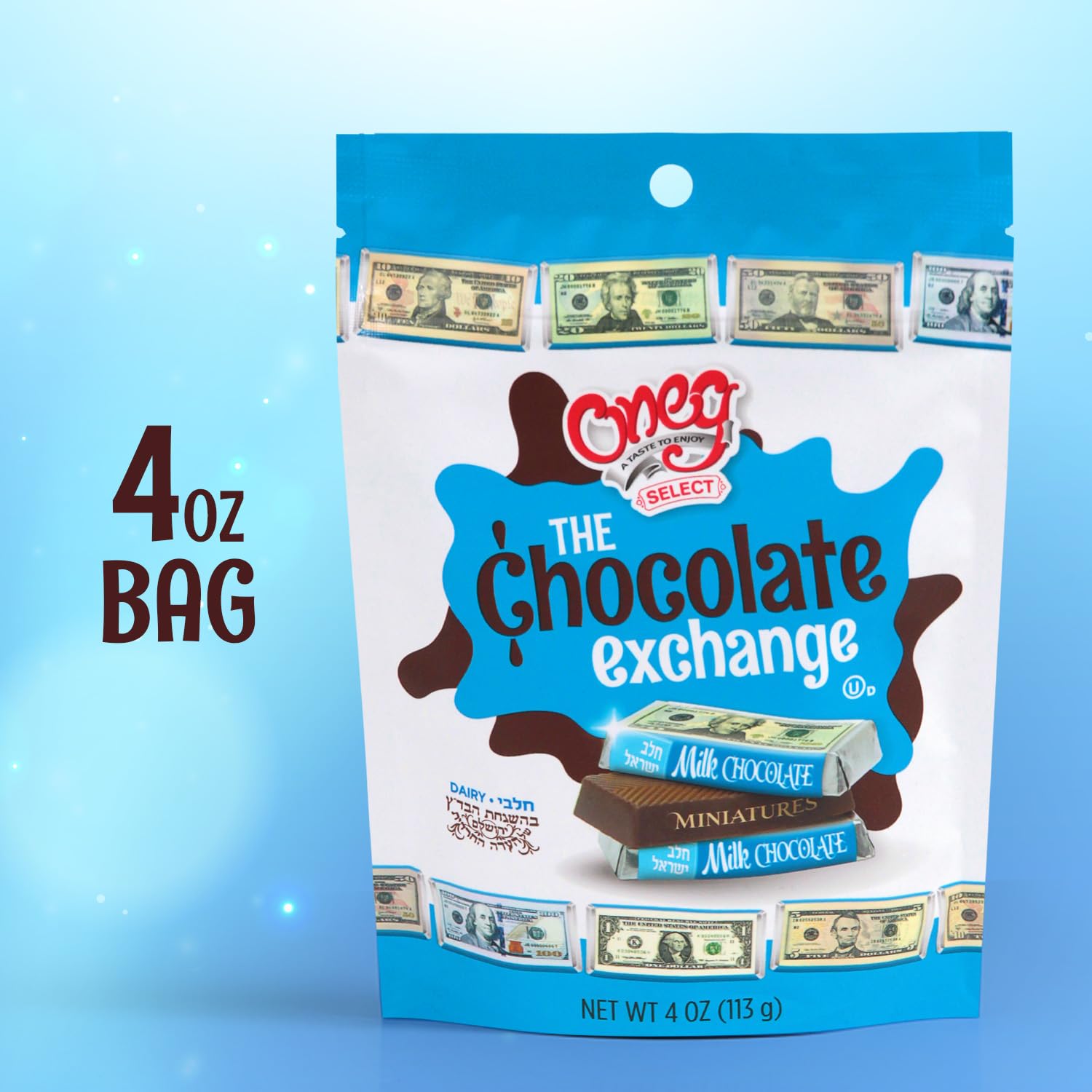 Money Chocolate Bars, 4oz Bag of Money Themed Candy, Perfect Chocolate Dollar Bills for Party Favors, Piñatas, Classroom Rewards or Holiday Stockings