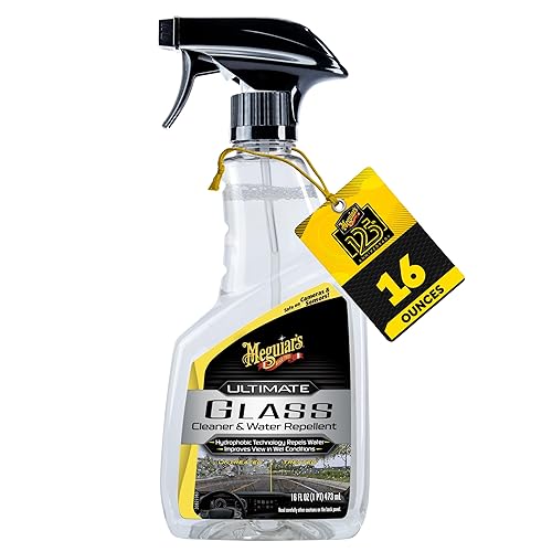 Meguiar's Ultimate Glass Cleaner & Water Repellent - Premium Glass and Window Cleaner for Quick Cleaning with Hydrophobic Technology that Acts as a