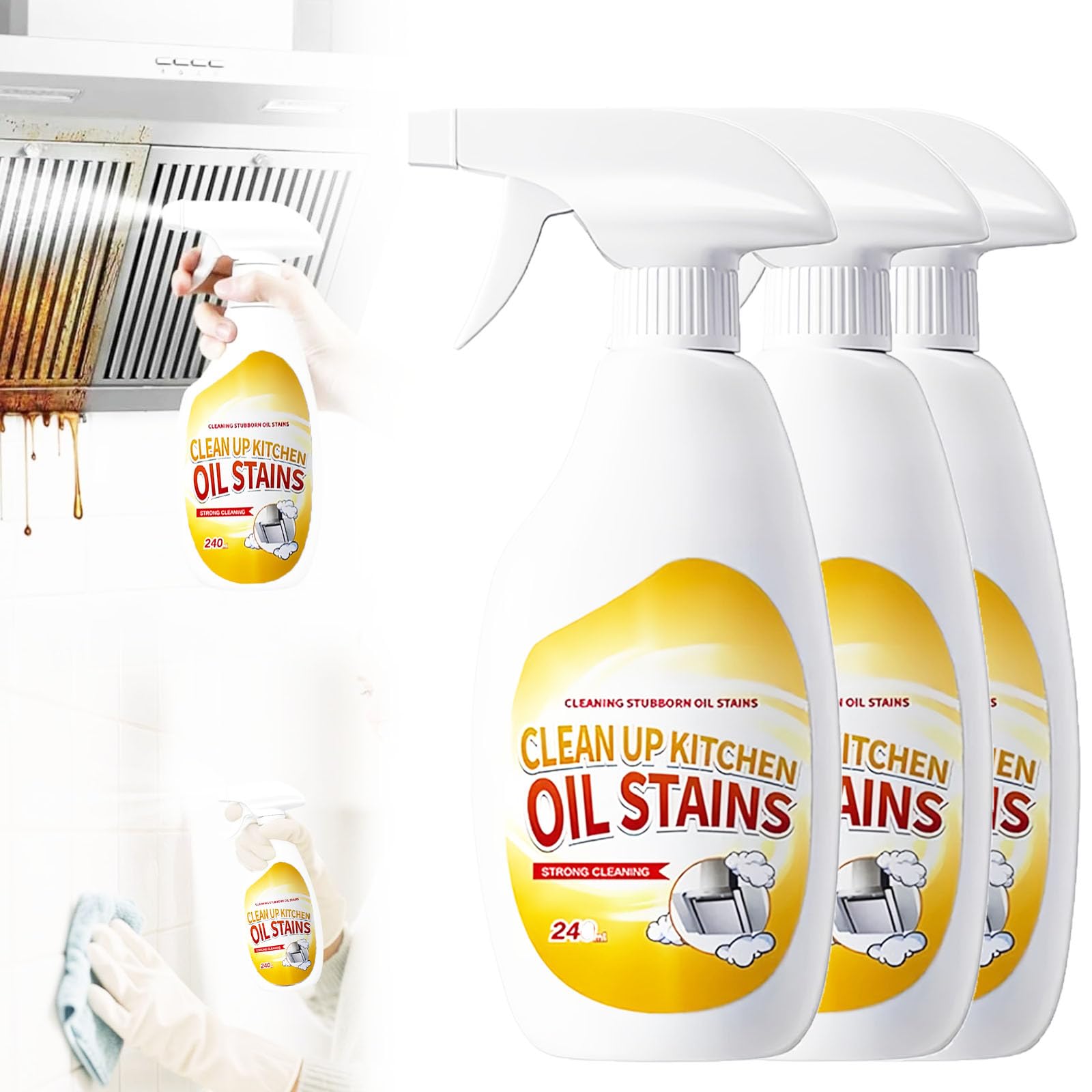 Heavy Duty Degreaser,New Upgrade Kitchen Heavy Duty Cleaner Spray Portable Degreasing Spray, All-Purpose Kitchen Pots and Pan Cleaner for Appliances