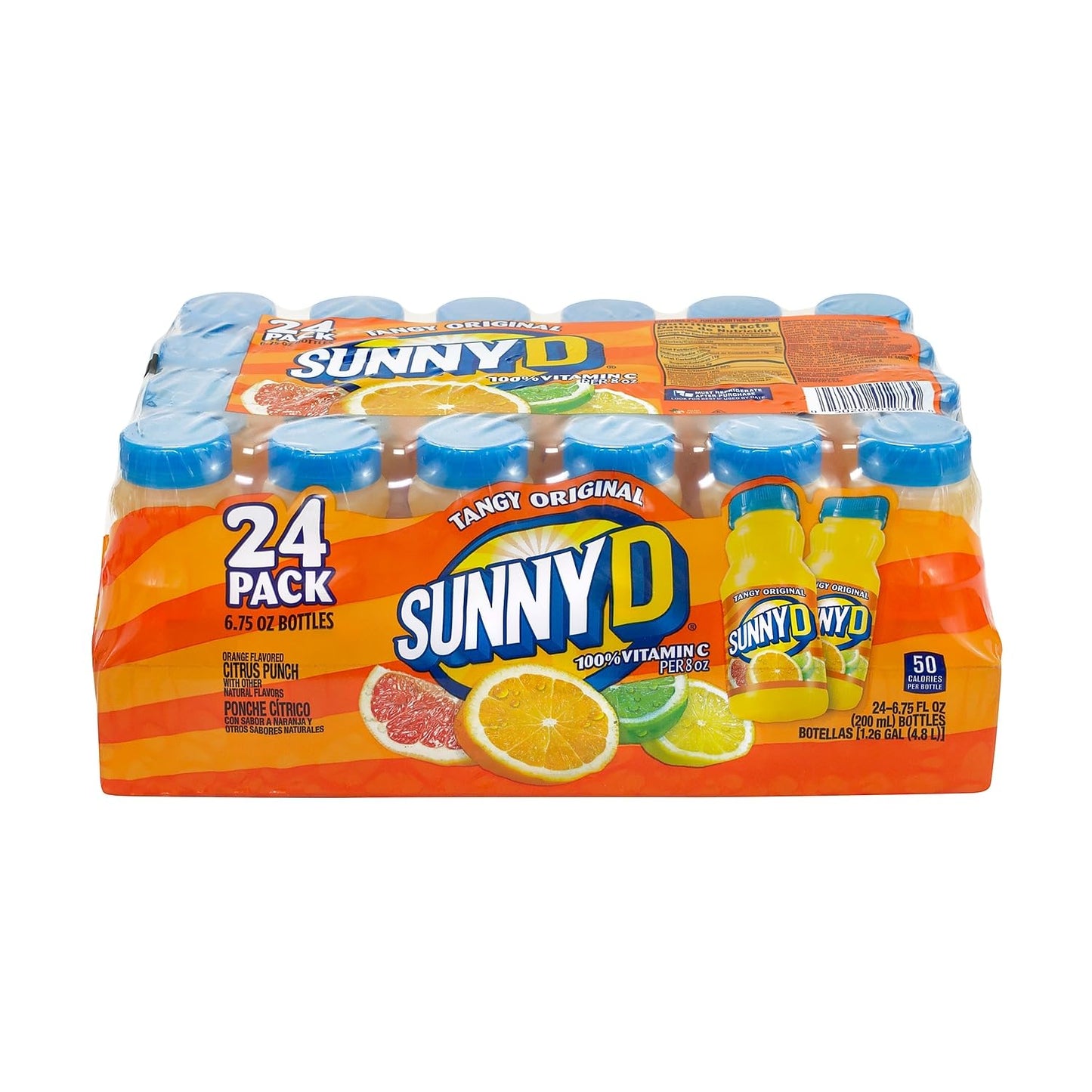 SunnyD Tangy Original Orange Flavored Citrus Punch, 6.75 Fluid Ounce, 24 Count,Bottle