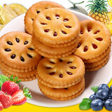 Jiashili Guole Fruit Jam Sandwich Cookies 680g FCL Tea Cakes Casual Dessert Snacks?????????????680g???????????? (Durian flavor/???)