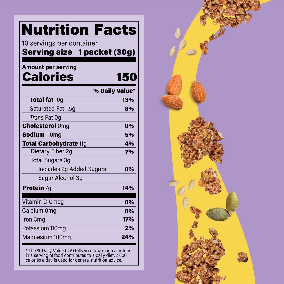 Organic Salted Caramel Flavor Seed Granola | Brain Boost | Keto, Vegan