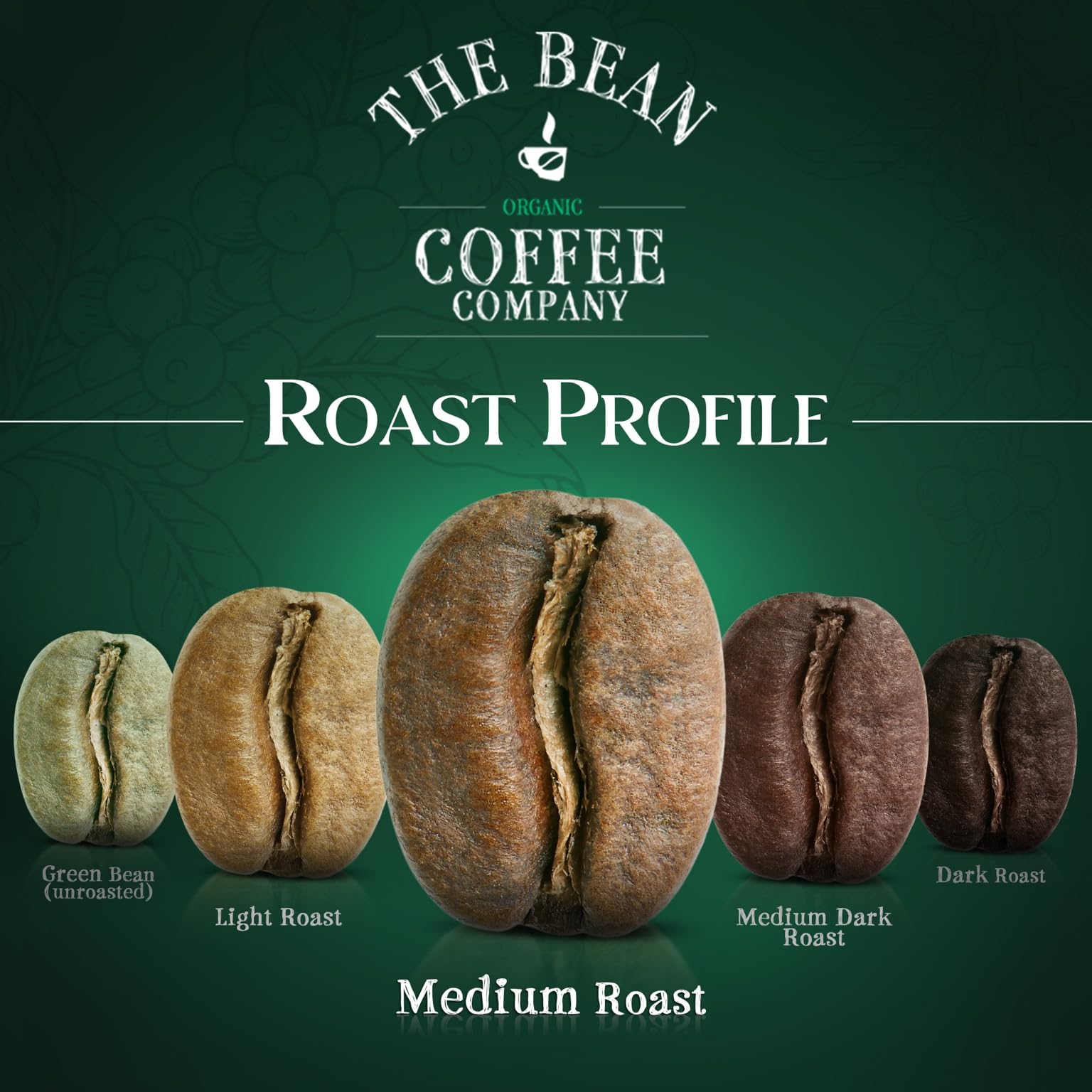 The Bean Organic Coffee Company Vanilla Bean, Medium Roast, Ground Coffee, 16-Ounce Bag,Café molido tostado organico