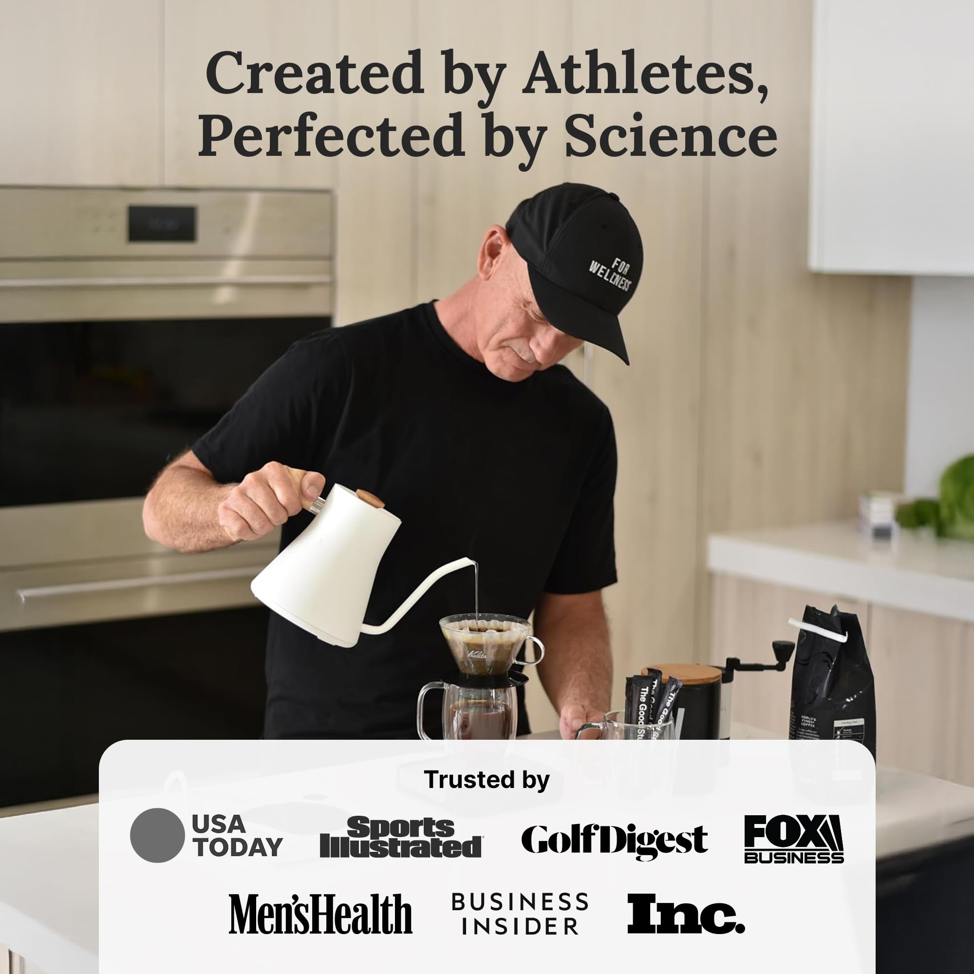 For Wellness Arabica Whole Bean Coffee (12 oz, Medium Roast) - Pair With The Good Stuff to Supercharge Your Coffee