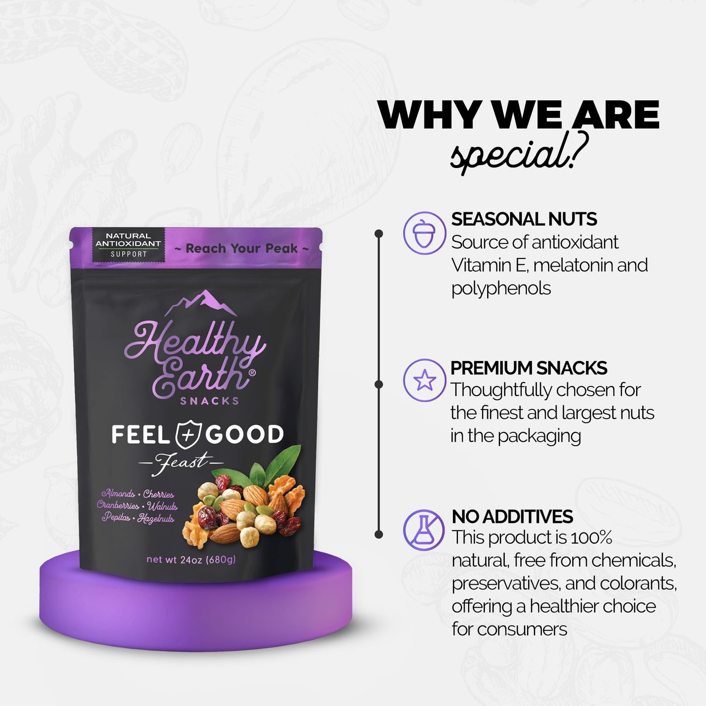 Mixed Nuts Unsalted | Trail Mix | Trail Mix without Peanuts | Gourmet Snacks, Protein Snacks, Gluten Free, No Preservatives, High Fiber (Natural
