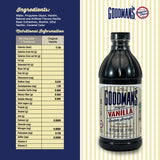 Goodman's Original Vanilla Double Strength - Gluten-Free, Non-GMO, Kosher, Low Carb & Low Calorie, a Blend of Artificial flavors with Pure Vanilla