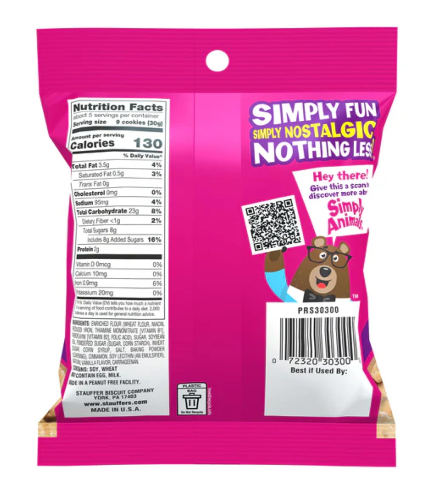Stauffer's Simply Animals Glazed Cinnamon - Pack of 3 - Delicious and Fun for the Whole Family - 6 Fun Animal Shapes - Simply Fun and Nostalgic