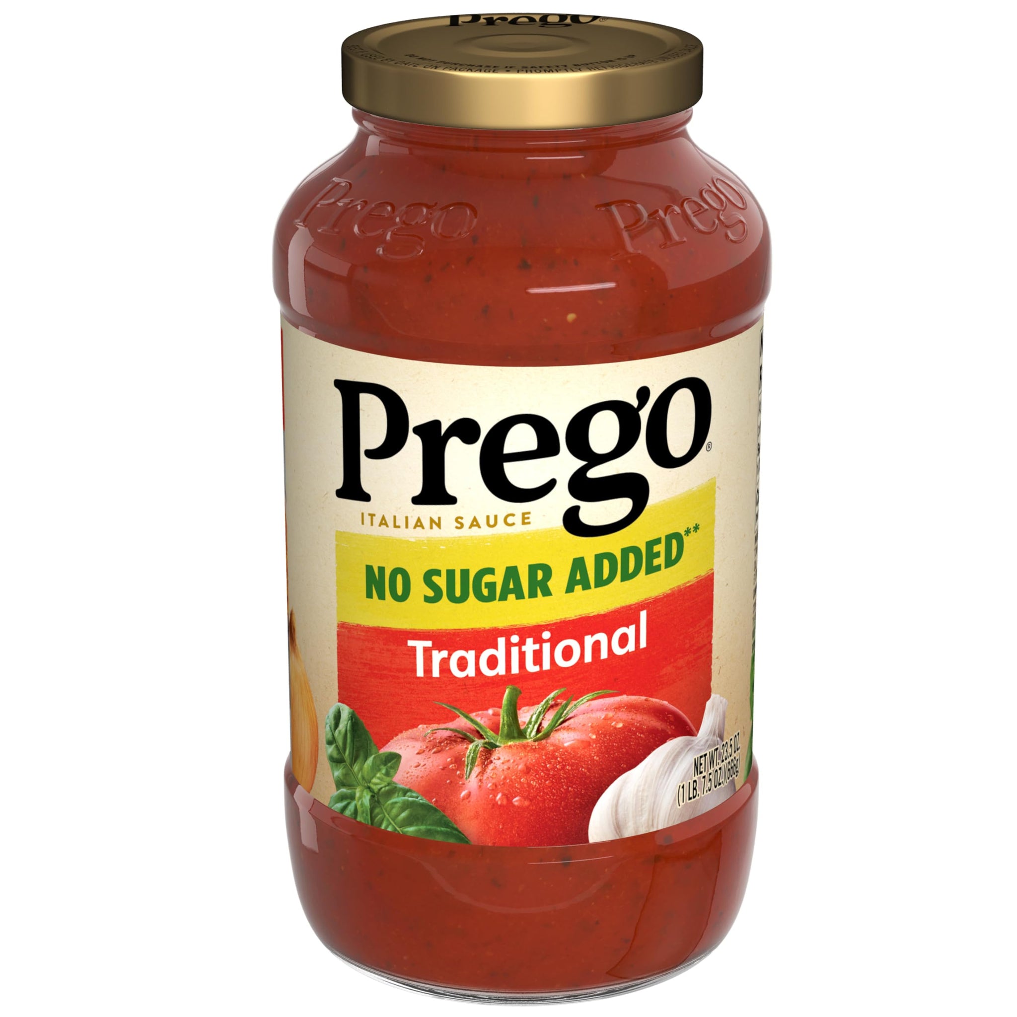 Prego Traditional No Sugar Added Pasta Sauce, 23.5 Oz Jar