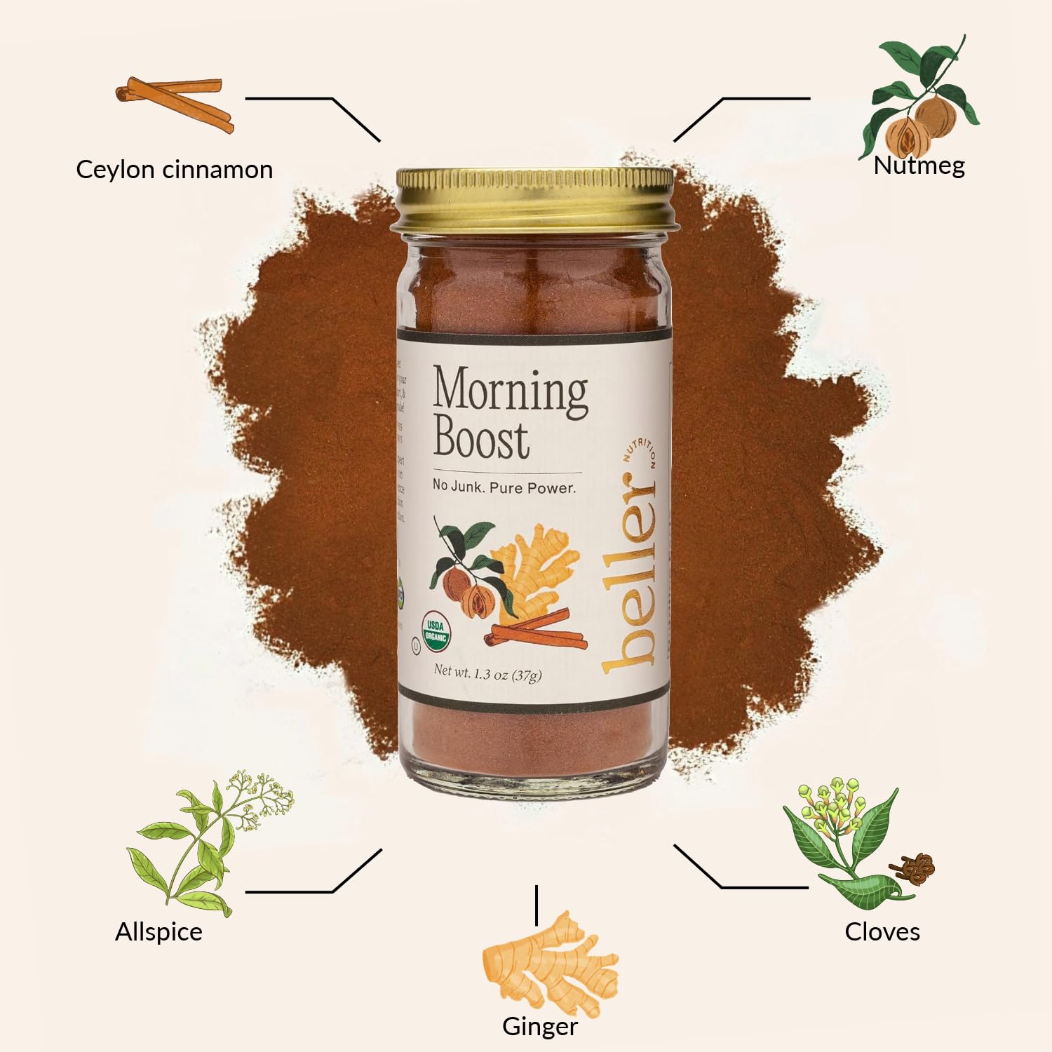 Beller Nutrition Organic Spice Blend Collection | 6-Pack | Vegitude Power, Tex Mex, Super Sumac, Everything Savory, Golden Breakfast, Morning Boost |