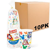 Glad for Kids Disney Mickey and Friends Disposable Paper Cups, Mickey Mouse - Heavy Duty Soak-Proof Kid-Friendly Drinking Cups, Great for Everyday