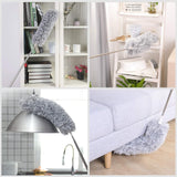 Microfiber Feather Duster, Extendable Cobweb Duster with 100 inches Extension Pole, Bendable & Washable & Lightweight Dusters for Cleaning Ceiling