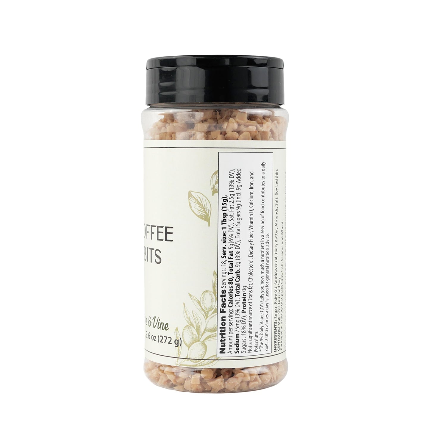 Olive & Vine Toffee Bits, Sweet & Crunchy, For Baking & Desserts, Rich Tradition, Authentic Taste, For Global Recipes (9.6 Ounce)