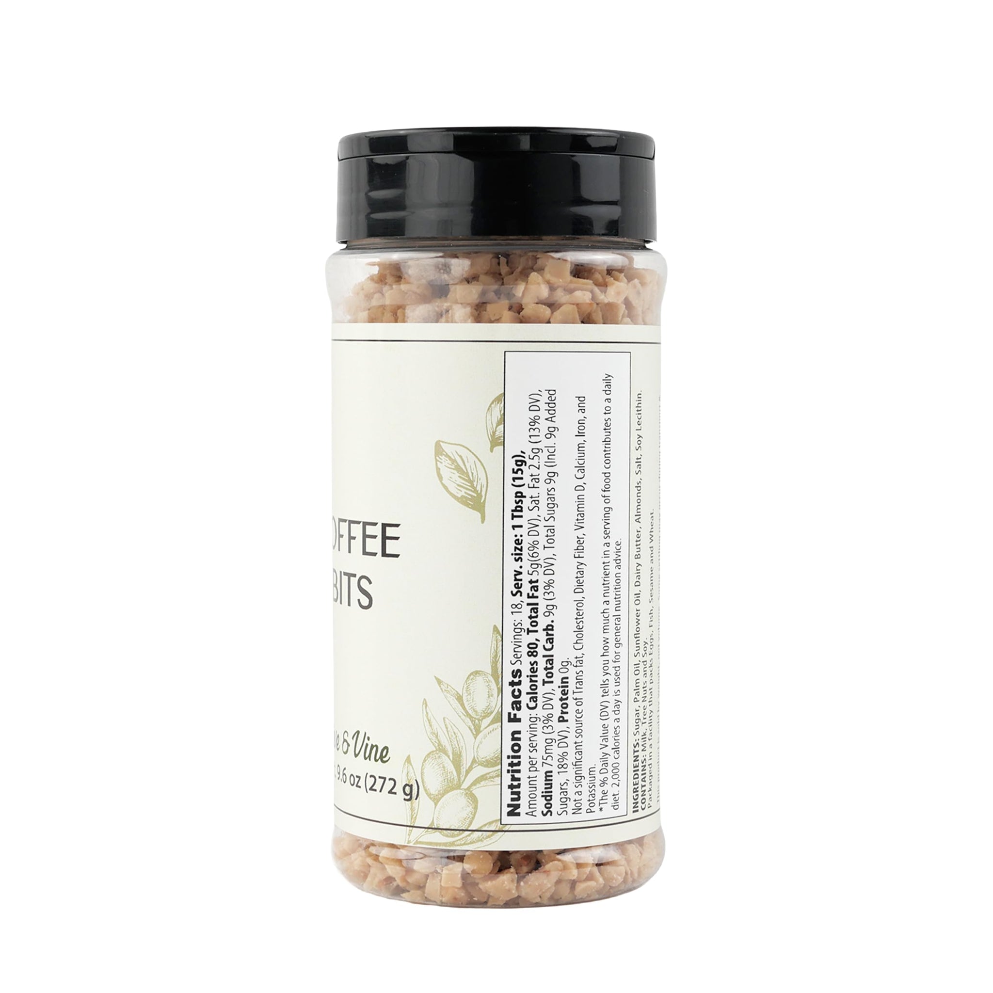 Olive & Vine Toffee Bits, Sweet & Crunchy, For Baking & Desserts, Rich Tradition, Authentic Taste, For Global Recipes (9.6 Ounce)