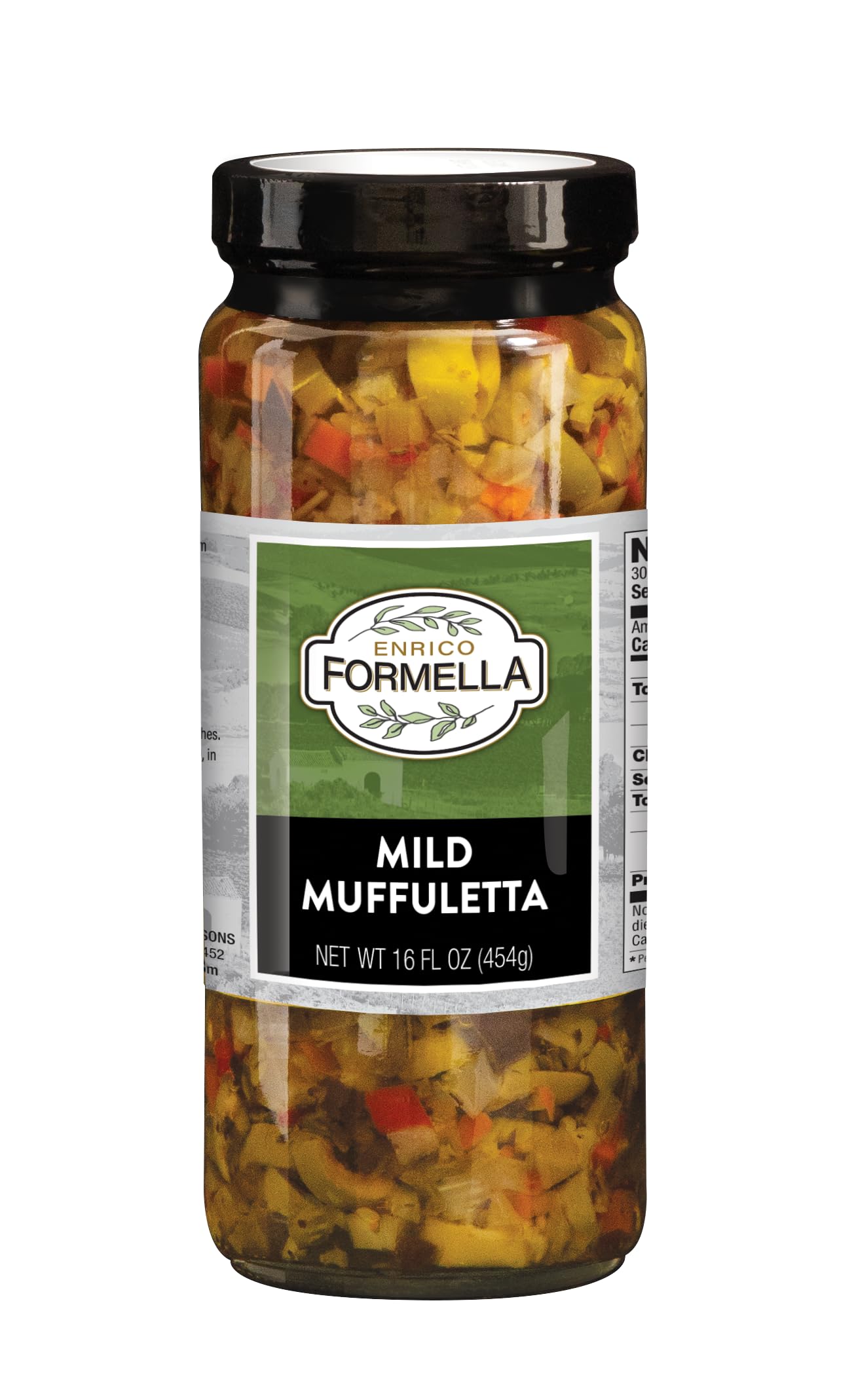 Enrico Formella Mild Muffuletta Salad - Gluten Free Italian Olive Mix - New Orleans Style Sandwich Spread (16 oz)