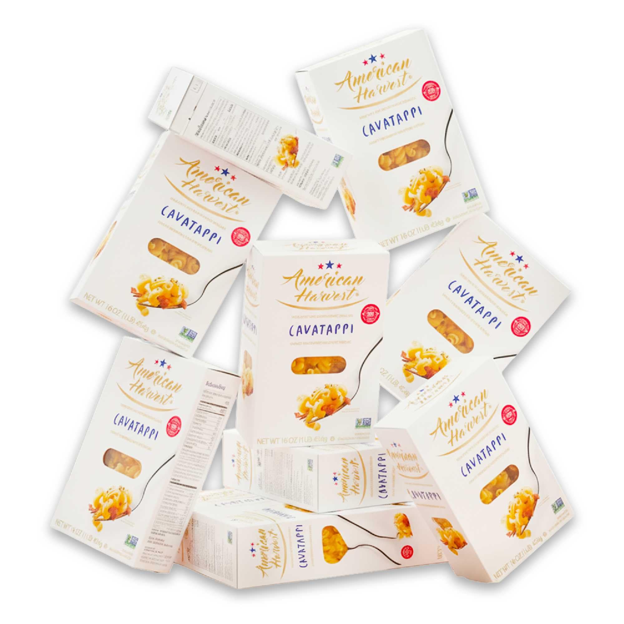AMERICAN HARVEST, Cavatappi Pasta, Enriched Durum Wheat, 16 oz (12 Pack) | Made in America, Non-GMO, Fast-Cook, Pantry Staple | 100 Years