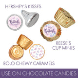 Butterfly Baby Shower Kisses Stickers - Candy Party Favor Labels, 180 Count