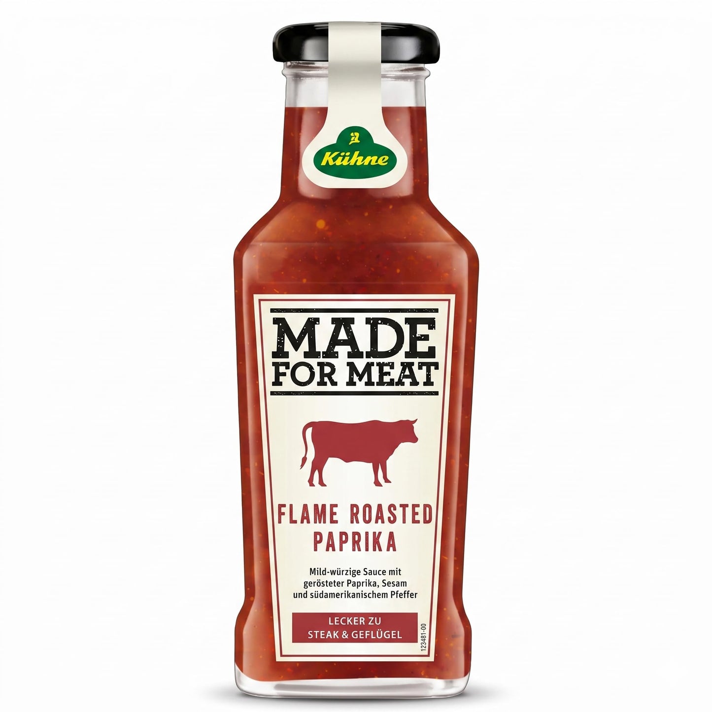 Kuhne Flame Roasted Paprika Sauce, 8oz Bottle, BBQ Sauce for Chicken Wings, Grilled Meat and Barbecues, Sweet, Smoky and Spicy