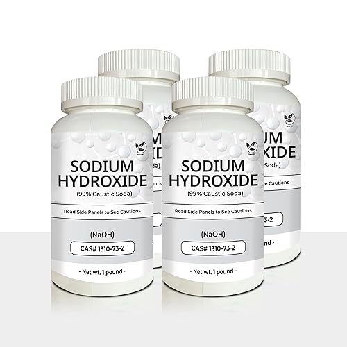 Yield RX Sodium Hydroxide (Caustic Soda) - Ultimate Drain Opener and Cleaner Chemical Solution | Pack of 4
