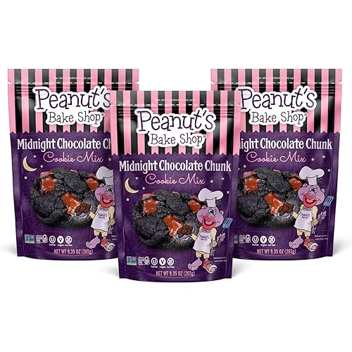 Peanut's Bake Shop - Vegan and Gluten-Free Cookie Mix | Non-GMO, Kosher Cookie Mixes for Decadent Treats (Midnight Chocolate Chunk - 3 Pack)