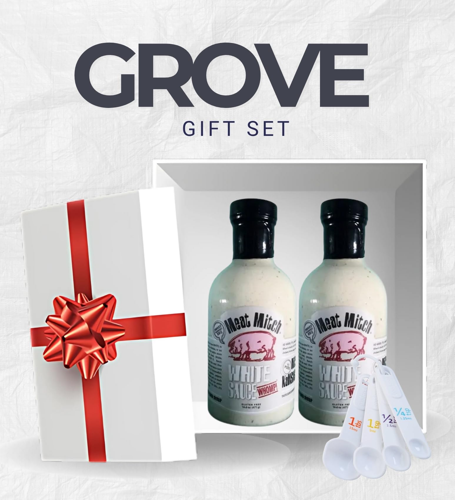 2x Meat Mitch White WHOMP BBQ Sauce 16.6 oz Bundle with Measuring Spoon - Creamy Horseradish-Style Sauce with Cayenne, Lemon, and Brown Sugar Flavor