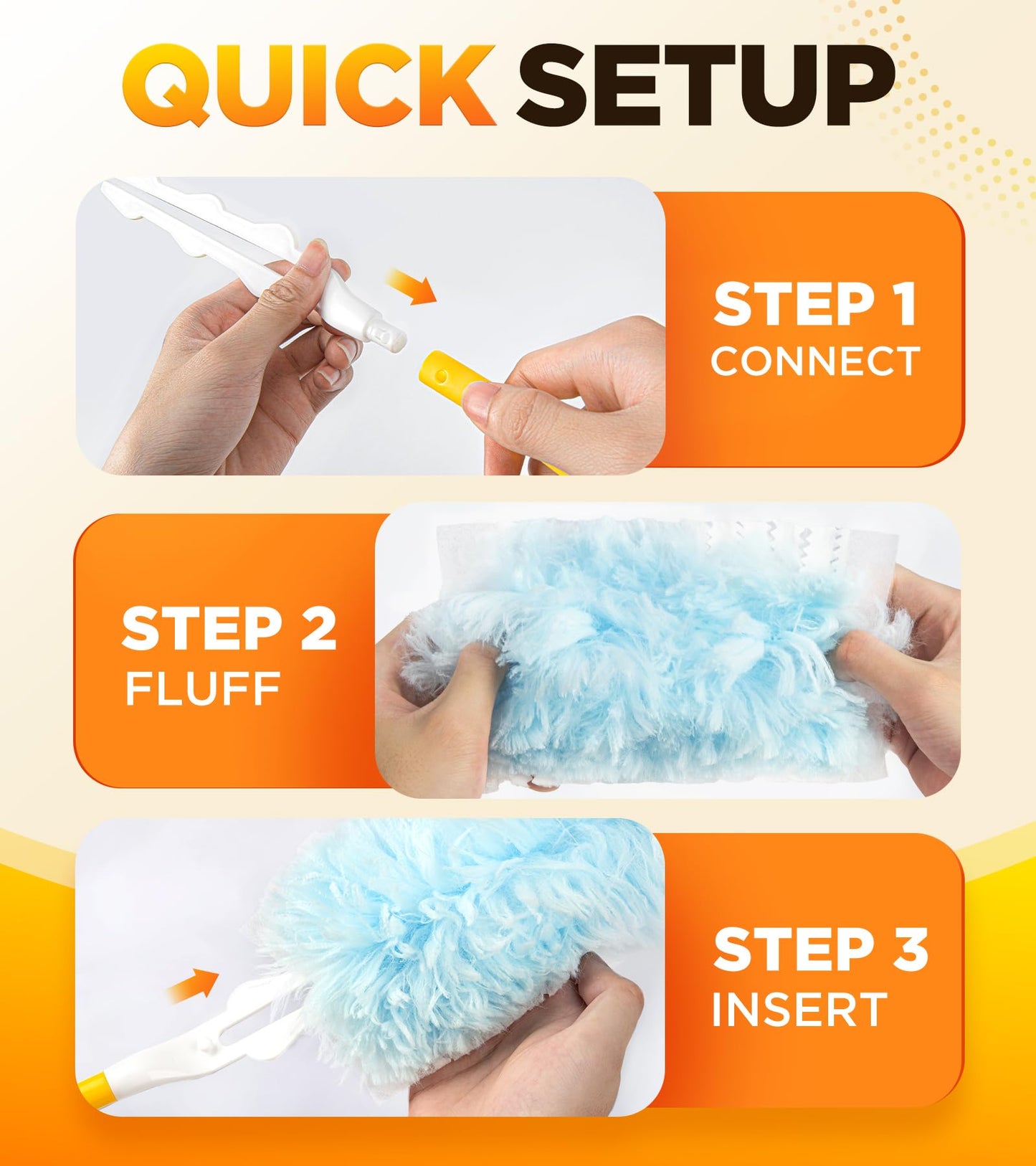 30 Count Duster Refill for Swiffer Duster with 1 Handle, One-Sided Disposable Dusters Refills with 4X Microfibers, Unscented Dusters for Cleaning