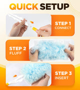 30 Count Duster Refill for Swiffer Duster with 1 Handle, One-Sided Disposable Dusters Refills with 4X Microfibers, Unscented Dusters for Cleaning