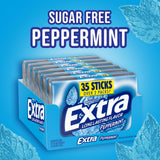 EXTRA Gum Peppermint Sugar Free Chewing Gum Mega Pack, 35 Stick (Pack of 6)