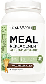 TransformHQ Meal Replacement Shake Powder 28 Servings (Mint Chocolate Chip) - 20G Protein per Serving, Non-GMO