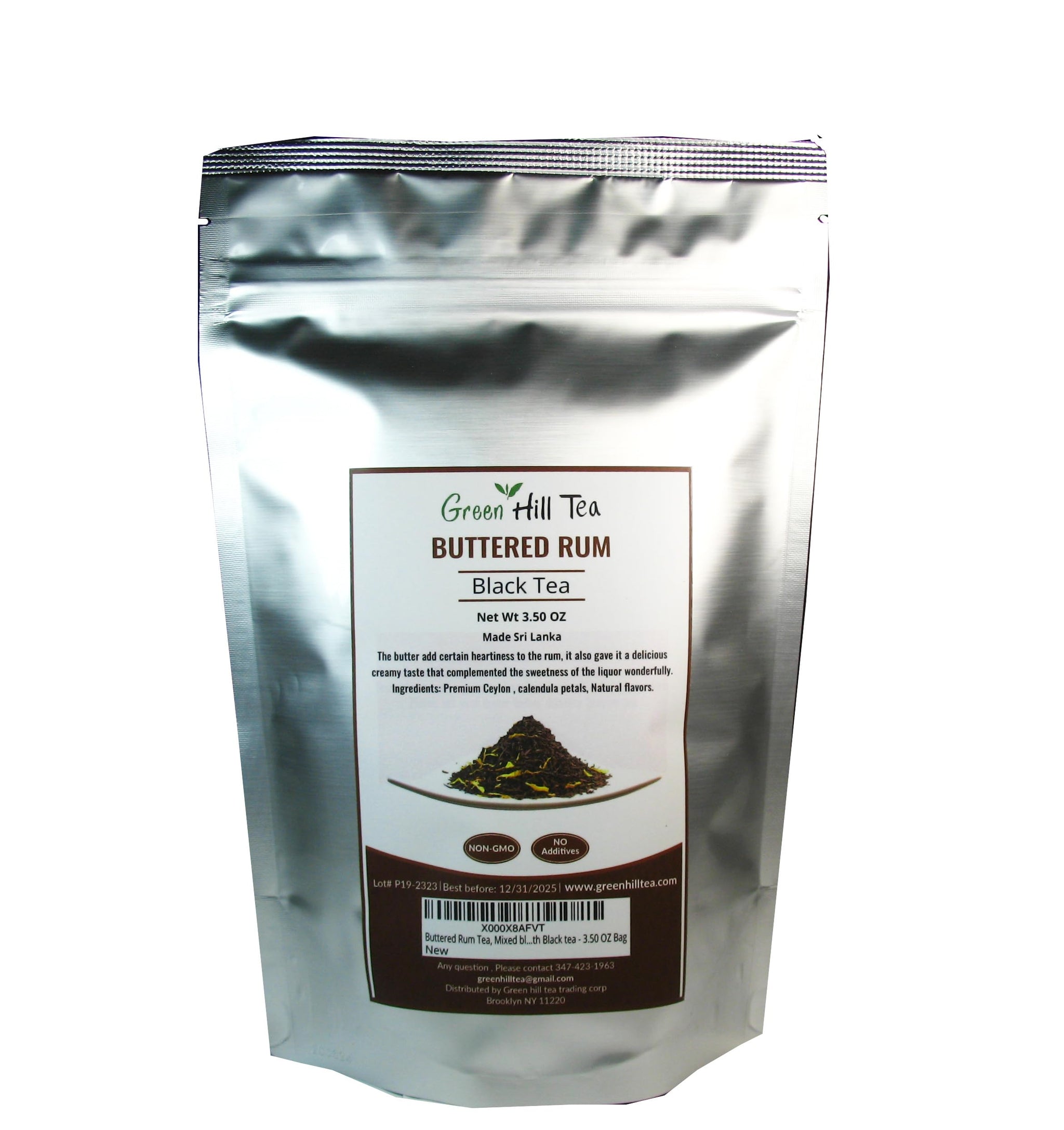 Buttered Rum Tea, Mixed blend of Toasted Coconut, Vanilla beans mingled with Black tea - 3.50 OZ Bag
