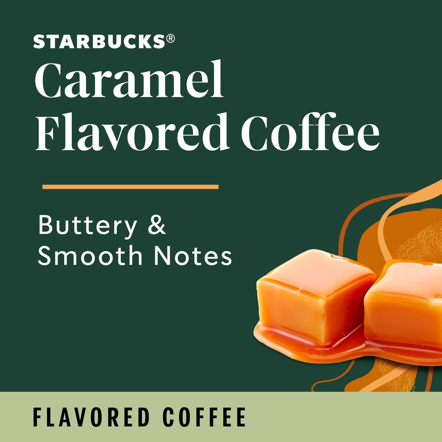 Starbucks Ground Coffee, Flavored Hot or Iced Coffee, Caramel, 11 oz