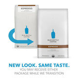 Blue Bottle Whole Bean Organic Coffee, Espresso, Dark Roast, 12 Ounce bag (Pack of 1)