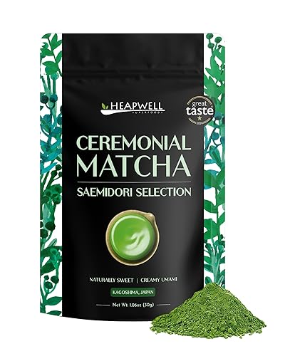 Heapwell Japanese Matcha - Premium & Ceremonial & AAA Grade Matcha Tea | Authentic Japanese Origin (1.05oz (30g), Ceremonial Grade)