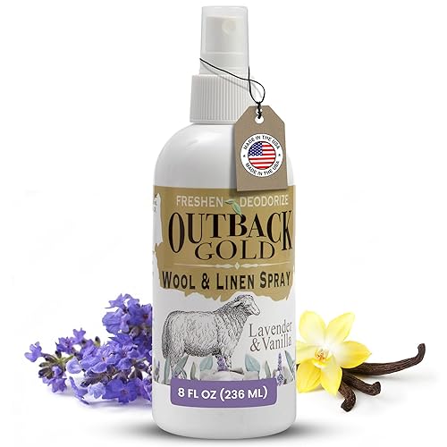 Outback Gold - Linen Spray & Fabric Freshener Spray, Natural Bed Spray for Wool & Linen, Lavender & Vanilla Scent, Essential Oils, Eco-Friendly