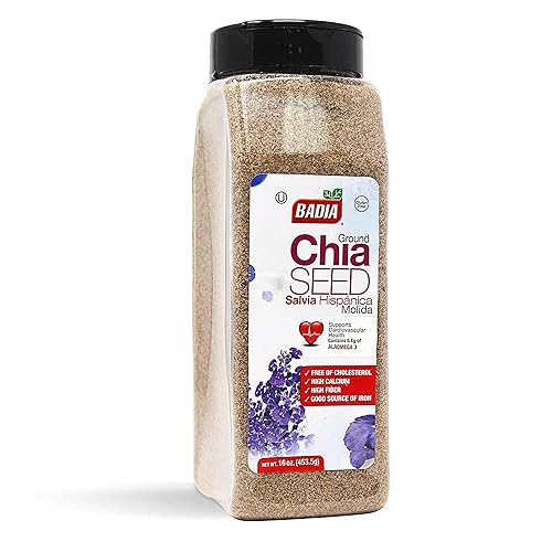 Badia Ground Chia Seeds, 16 oz - Superfood for Smoothies, Baking & Cooking - Source of Fiber, Omega-3 & Protein