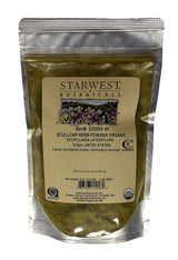 Starwest Botanicals Organic Skullcap Herb Powder - Dried Skullcap for Tea, Smoothies, Dressings, Herbal Blends, & More, Scutellaria Lateriflora, Non