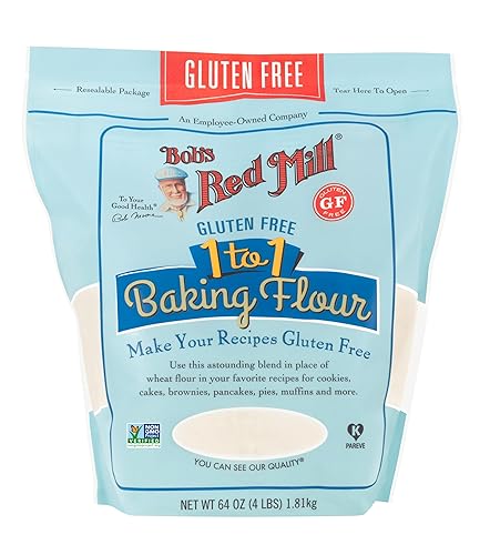 Bob's Red Mill Gluten Free 1 to 1 Baking Flour, 64oz (Pack of 1) - Non GMO, Vegan, Kosher