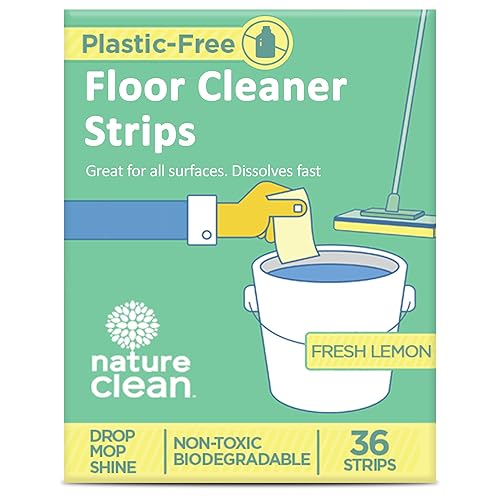 Nature Clean All Natural Wood Floor Cleaner for Mopping 36 Strips, Non-Toxic & Plastic-Free Packaging, Use On Hardwood Laminate Ceramic Tile Linoleum