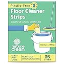 Nature Clean All Natural Wood Floor Cleaner for Mopping 36 Strips, Non-Toxic & Plastic-Free Packaging, Use On Hardwood Laminate Ceramic Tile Linoleum